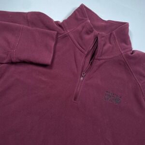 Mountain Hardwear Womens XL Microfleece Quarter Zip Pullover Burgundy Maroon